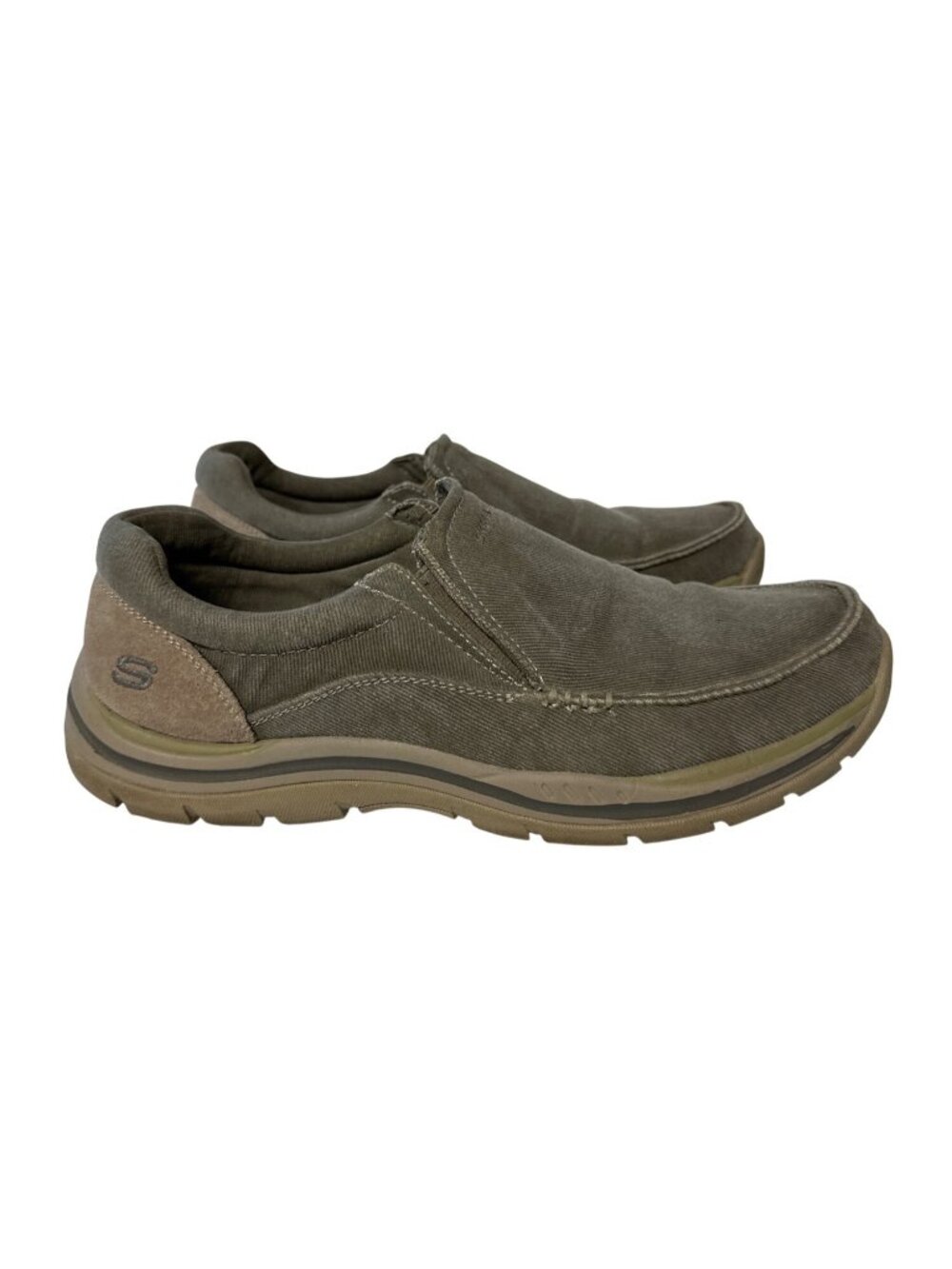 Skechers Mens Slip-On Canvas Loafers In Faded Gray Casual Style Size 9